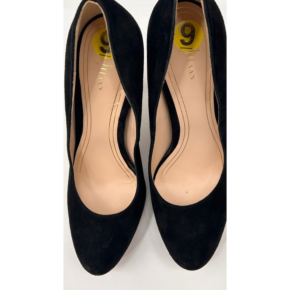 Cole Haan Nike Air Chelsea Black Suede Platform Pumps Heels Womens Size 9B - Picture 5 of 13